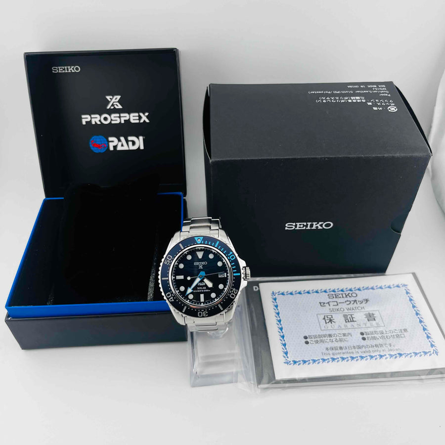 SEIKO PROSPEX PADI SBDJ057 V157-0DS0 200m Solar Date Blue Dial 42.0mm