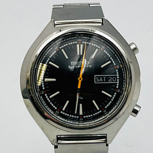 Seiko 5 Sports Speed・Timer 7015-7000 Automatic Day Date Black Dial 38.9mm