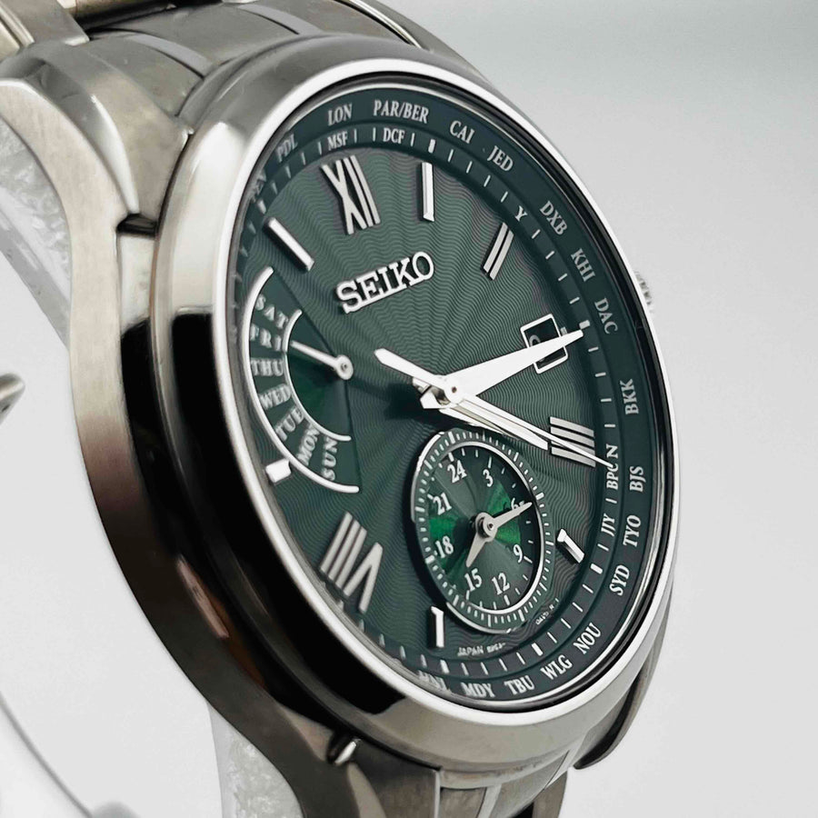 SEIKO BRIGHTZ SAGA307 8B63 0AY0 Solar Green Dial 40.5mm