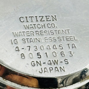 CITIZEN CRYSTRON 4-730445TA Quartz Windshield damaged day date of the week 35.6