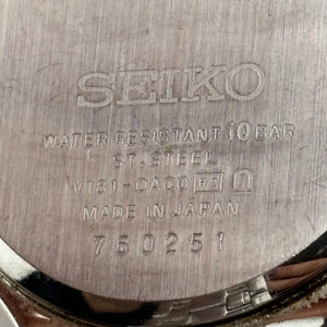 SEIKO DOLCE V181-0AC0 Solar White shell dial Men's Watches Silver Gold 33.5mm