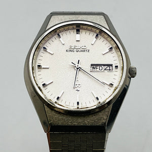 SEIKO KING QUARTZ 0852-8025 white dial day date 32.1mm