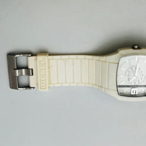 DIESEL DZ-1321 White Silicon Belt Quartz Unisex Watch 44.6mm