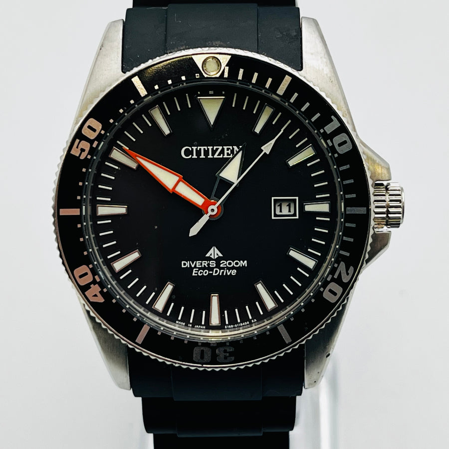 CITIZEN E168-S081483 Eco Drive Solar Diverse Black Men's Watch 45.2mm