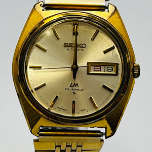 SEIKO LORDMATIC LM 5606-7000 Day Date Gold Automatic Winding immovable  35.3mm