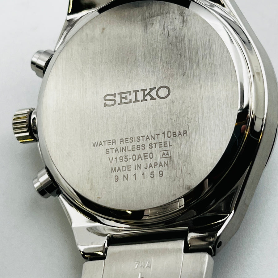 Seiko World Time V195-0AE0 Solar Men's Watch 41.0mm near mint