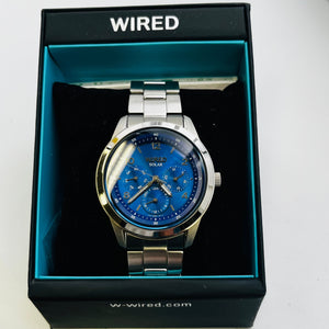 SEIKO WIRED Analog V14J-0CL0 Solar Blue Dial 3 Hand Men's Watch 39.2ｍｍ