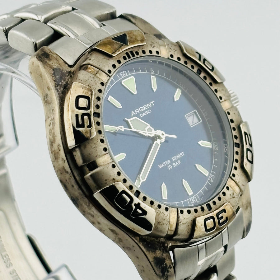 CASIO ARGENT ARG-100 Quartz There is rust on the case Water resistant to 10 ATM 36.1