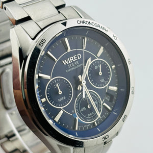 SEIKO WIRED VR42-0AB0 Solar Windshield has scratches Chronograph calendar 40.9mm