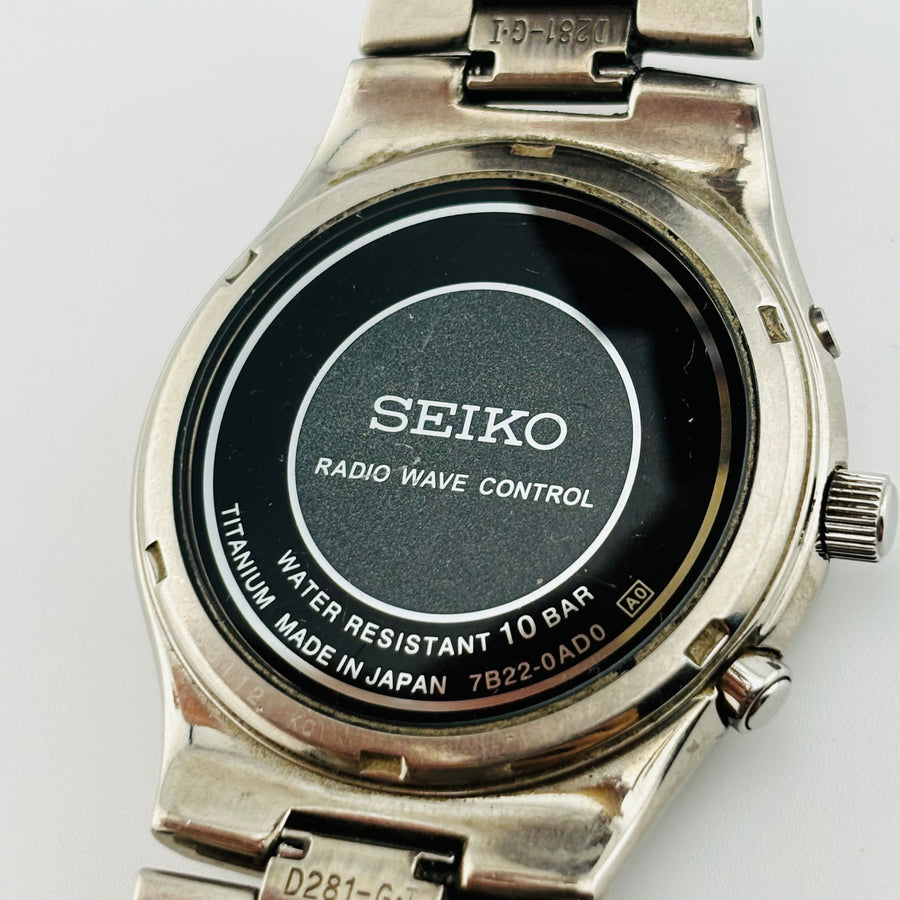 SEIKO 7B22-0AD0 Solar titanium Water resistant to 10 ATM Screw back 37.1mm