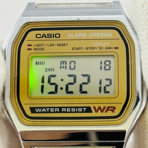 CASIO A158WE Quartz Unisex Day Date Waterproof for everyday life Gold Color 32.6mm