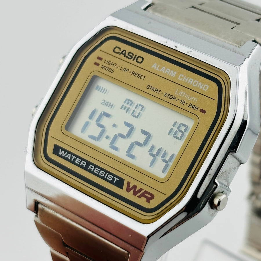 CASIO A158WE Quartz Unisex Day Date Waterproof for everyday life Gold Color 32.6mm