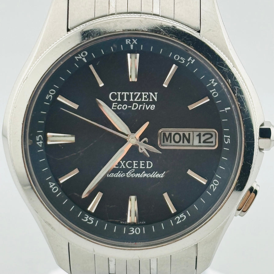 CITIZEN Eco Drive EXCEED H100-T010164 Solar Windshield has scratches 37.0mm