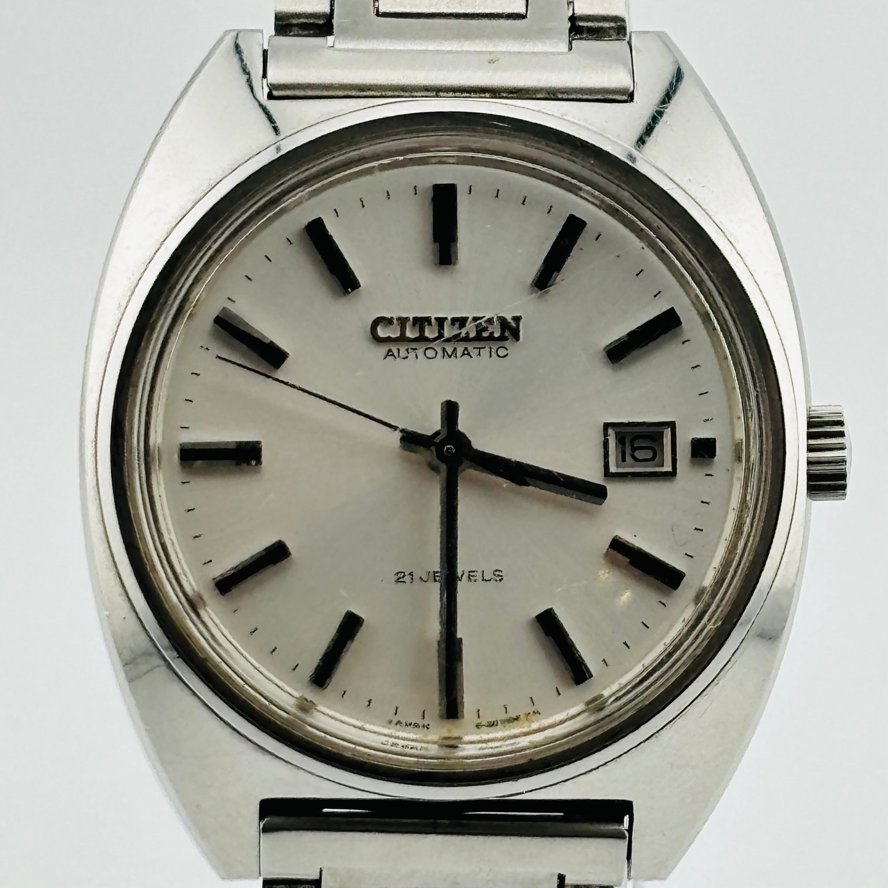 CITIZEN 4-600363 TA Automatic Windshield has scratches 21Jewels calendar  35.9mm