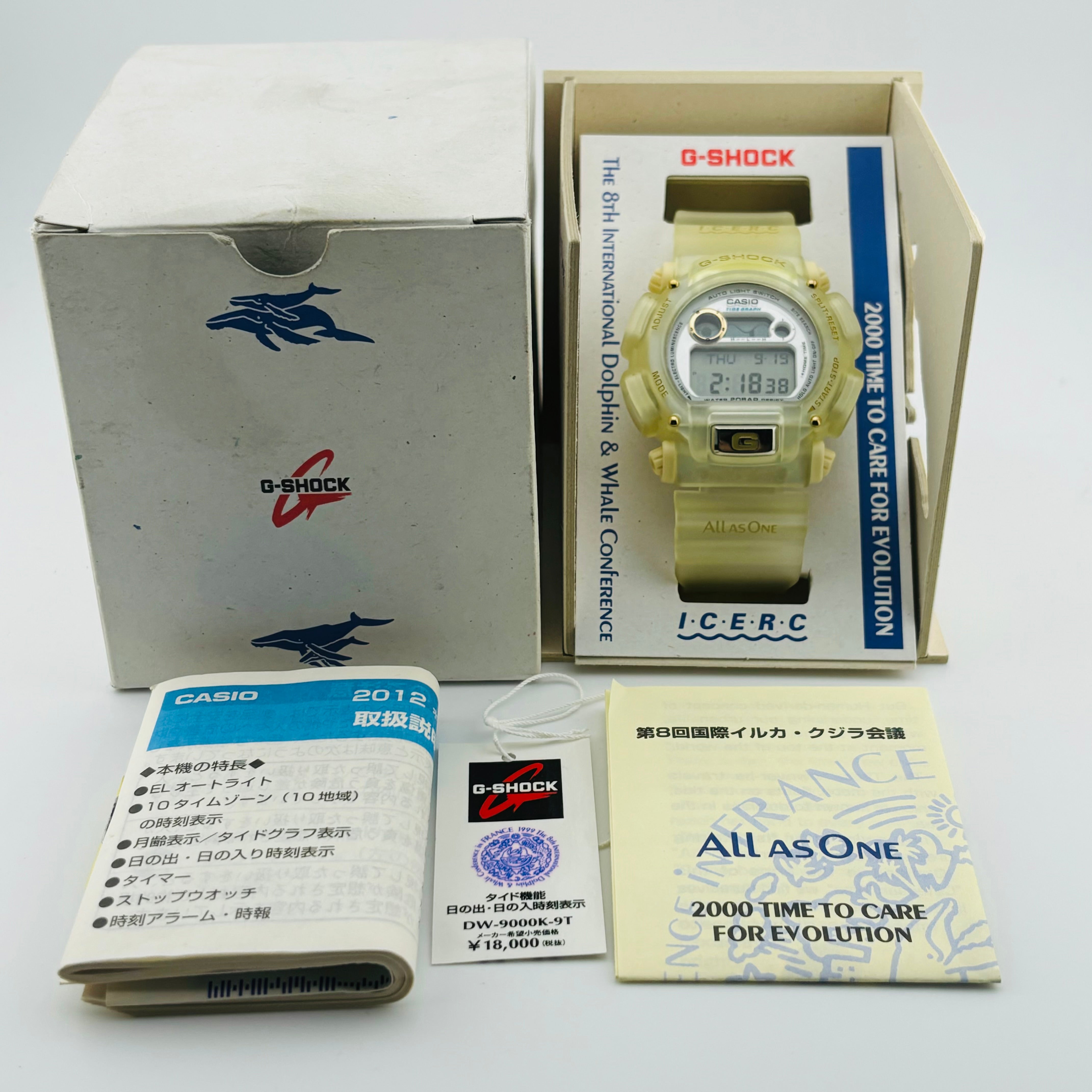 CASIO G-SHOCK DW-9000K Quartz Near Mint ICREC Clear Color