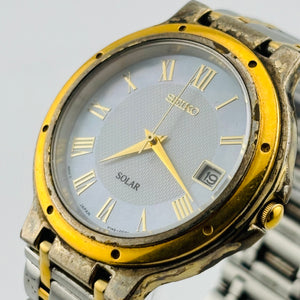 SEIKO V145-0D40 Solar The paint is peeling off in places Seashell dial Unisex 36.5mm