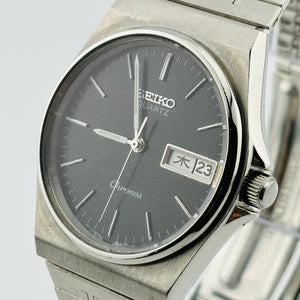 SEIKO Chronos 8123-7090 Quartz Date and day of the week Black Dial 33.4mm