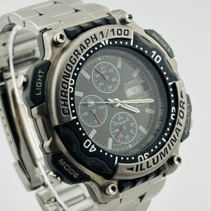 CASIO DURO DRO-212 Quartz Chronograph Black Dial Illuminator Men's Watches 45.7mm