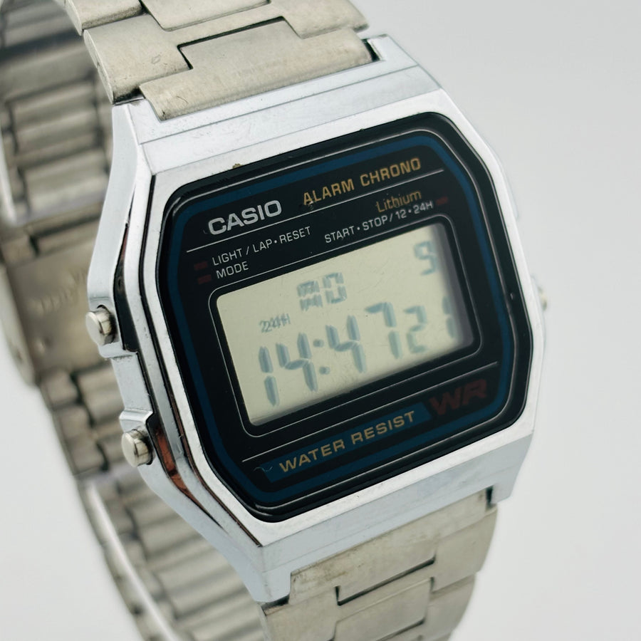 CASIO A158W Quartz Windshield has scratches Waterproof for daily use LED: Green 33.8