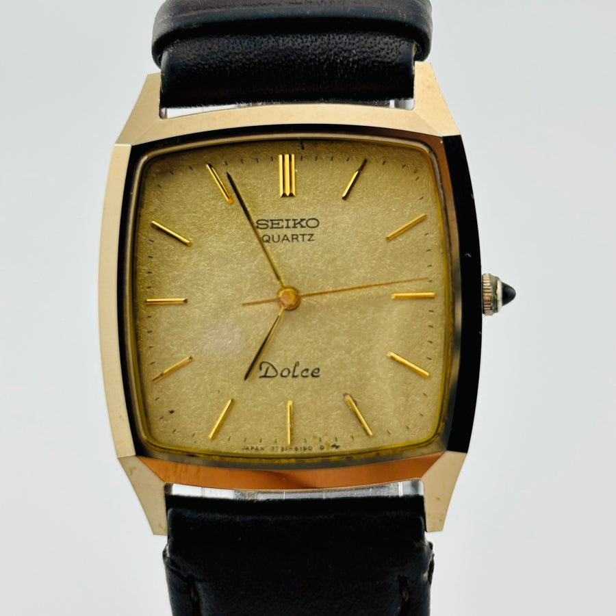 SEIKO Dolce 7731-5160 Quartz Belt damaged Any scene Champagne gold dial 26.9mm