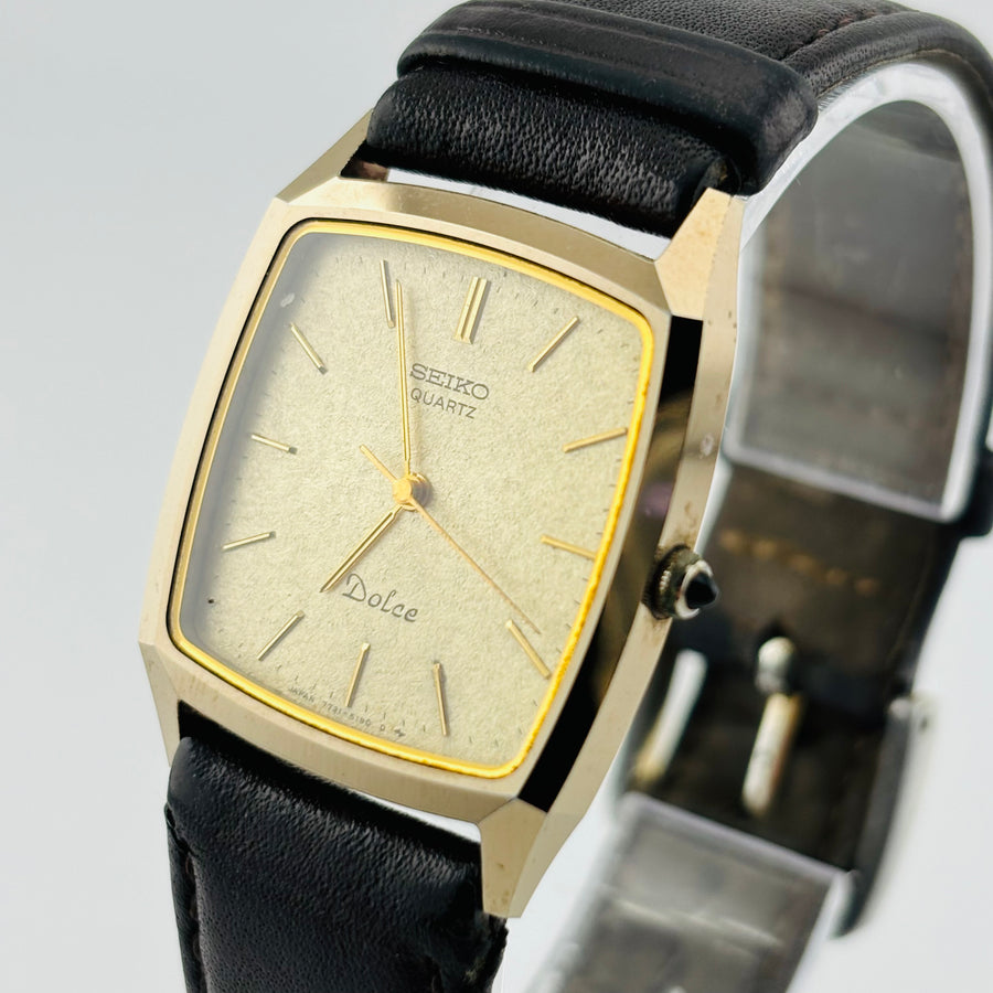 SEIKO Dolce 7731-5160 Quartz Belt damaged Any scene Champagne gold dial 26.9mm