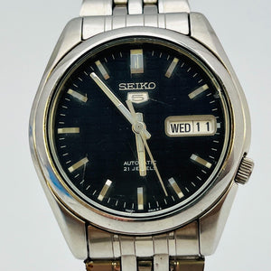 SEIKO5 7S26-01V0 AUTOMATIC 21 JEWELS day date automatic winding  men 33.7mm