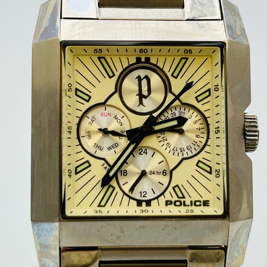 MENS POLICE P AVENUE BRUSHED analog STAINLESS STEEL WATCH MODEL 11296M 38.0ｍｍ