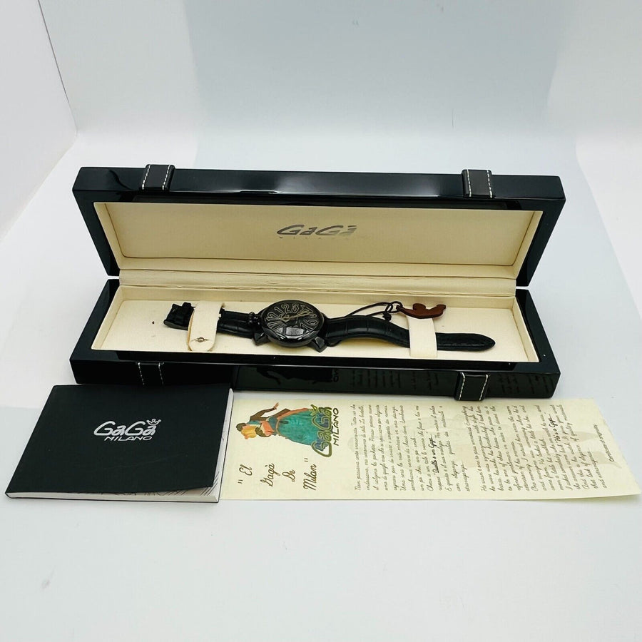 Gaga Milano watch manuale 40 black shell 5022 quartz 15133 40.1ｍｍ