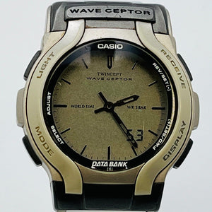 CASIO Wave Ceptor DATA BANK WVA-200 TWINCEPT Quartz Men's wristｗatch 43.2ｍｍ