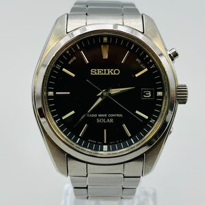 SEIKO 7B24-0AN0 5N0015 Solar Watch Analog Stainless/BLK/SLV/SS 36.1mm