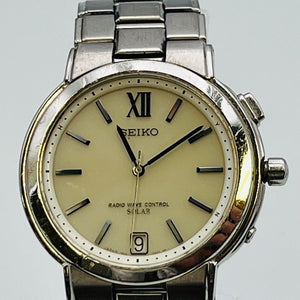 Seiko 7B42-0AA0 solar stainless steel men's wristwatch 40.9mm