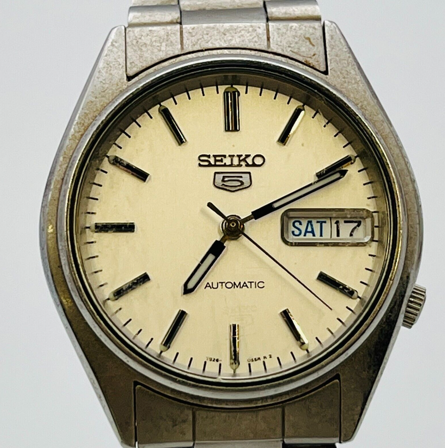 SEIKO 5 self-winding watch 7S26-6000 analog stainless steel men's watch 34.4mm