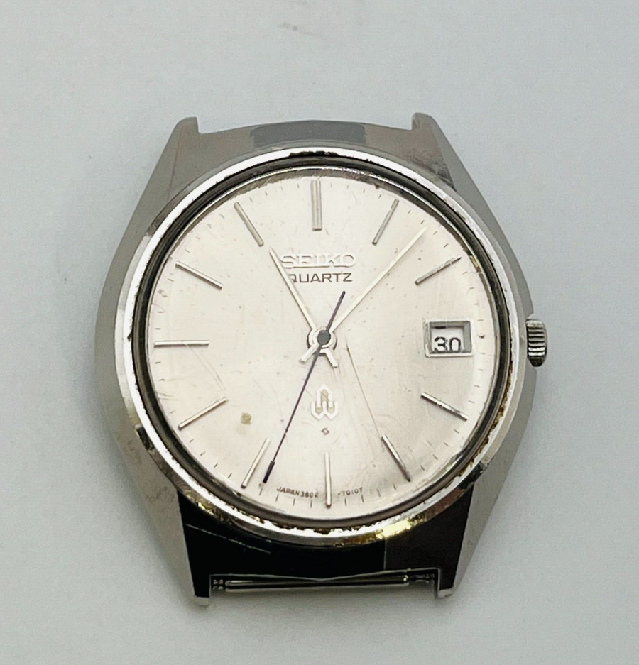 Seiko 3802-7010 quartz antique date function body stainless steel 32.7mm