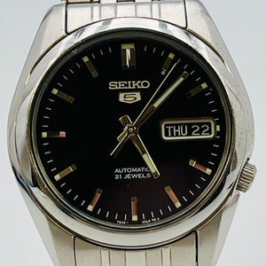 Seiko 5 Automatic Winding AT 7S26-01V0 Black Dial 3Needle Calendar Day Date 37.0mm