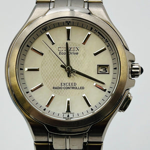 CITIZEN EXCEED Eco Drive Solar Titanium Date H410-T003826 Dial White Shell 40.0mm