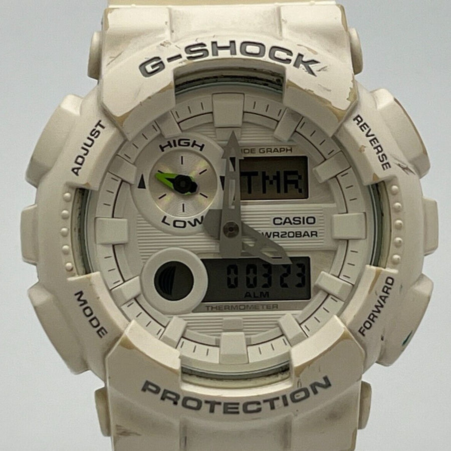 CASIO GAX-100A white analog-digital quartz Aftermarket belt men's watch 51.0mm