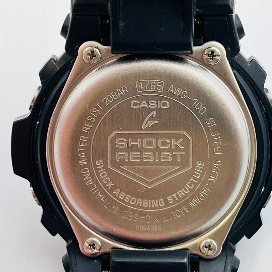 CASIO G-SHOCK AWG-100 TOUGH SOLAR men's wristwatch battery replaced 46.5mm