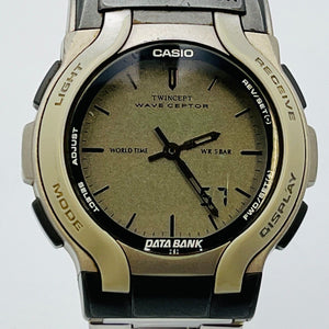 CASIO Wave Ceptor DATA BANK WVA-200 TWINCEPT Quartz Men's wristｗatch 43.2ｍｍ