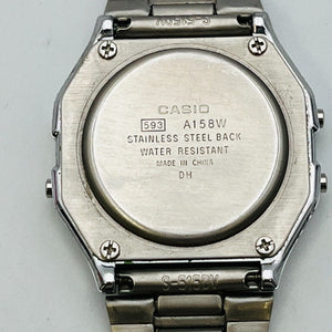 CASIO Quartz Watch Digital BLK SLV A158W 35.8mm Operation has been confirmed