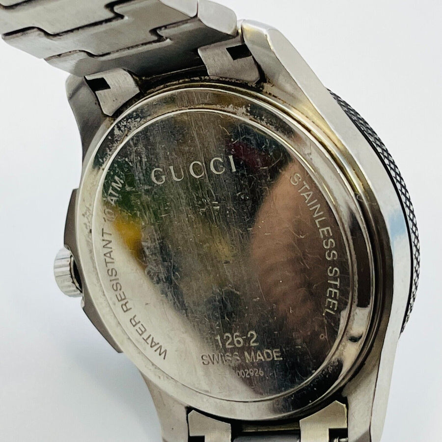 GUCCI 126.2 G timeless sports quartz analog with windshield scratches 44.7mm