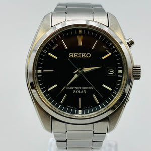 SEIKO 7B24-0AN0 5N0015 Solar Watch Analog Stainless/BLK/SLV/SS 36.1mm