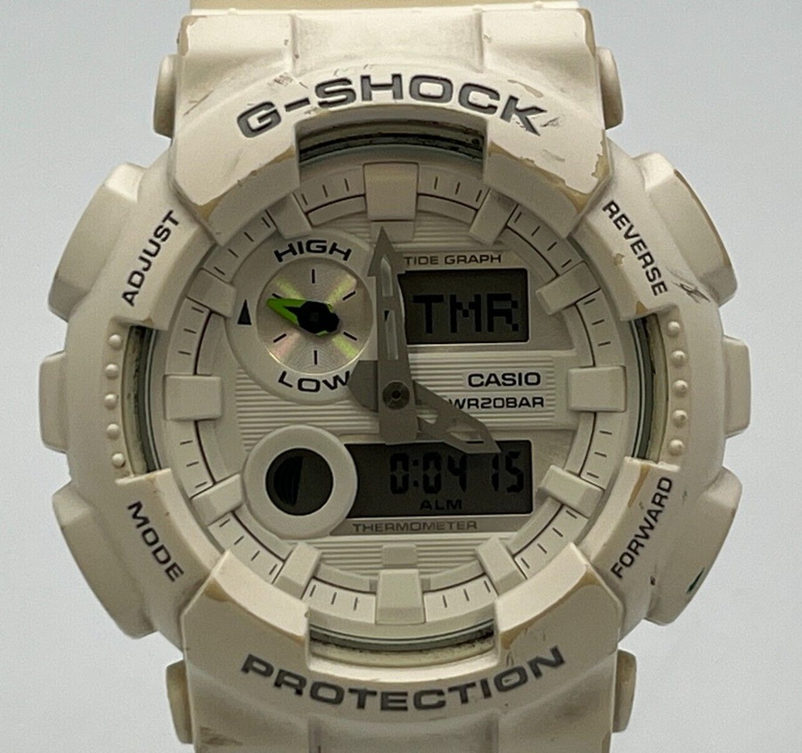 CASIO GAX-100A white analog-digital quartz Aftermarket belt men's watch 51.0mm