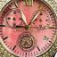 ALPREDO VERSACE V415H chronograph date pink shell quartz women's with stone 32.0